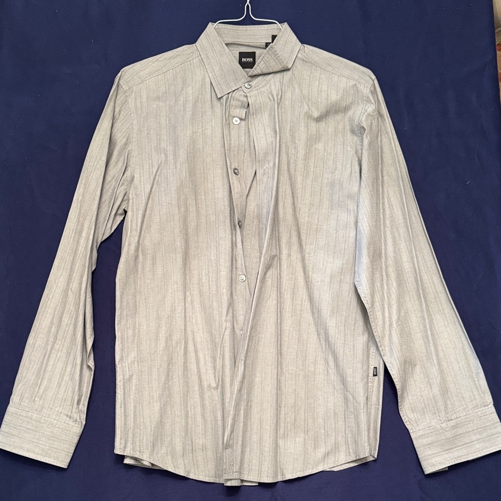 Hugo Boss Light Gray Men's Dress Shirt